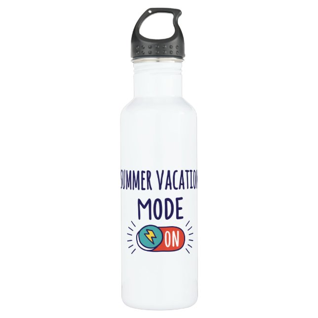 Botella De Agua Modo de vacaciones de verano activado (Anverso)