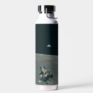 Botella De Agua Módulo Lunar Apolo y salida de la Tierra sobre la