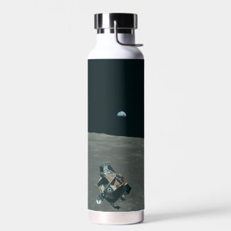 Botella De Agua Módulo Lunar Apolo y salida de la Tierra sobre la 