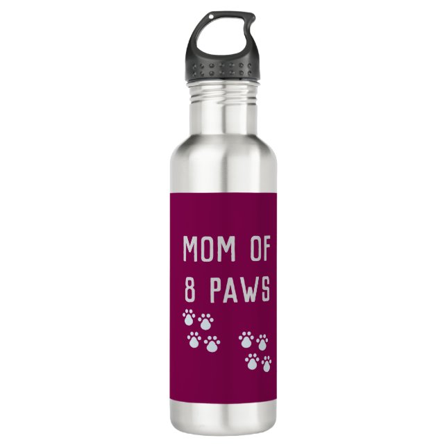 Botella De Agua Mom of 8 paws (Anverso)