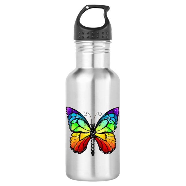 Botella De Agua Monarca de mariposa arcoiris (Anverso)