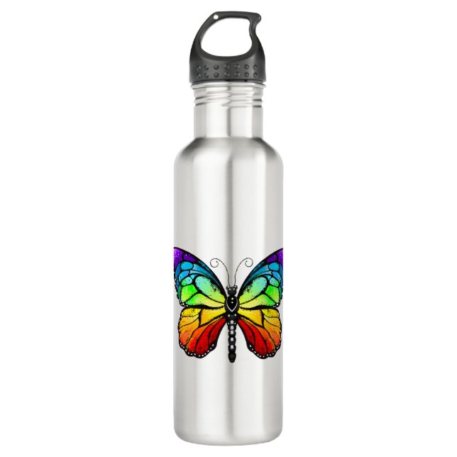Botella De Agua Monarca de mariposa arcoiris (Anverso)