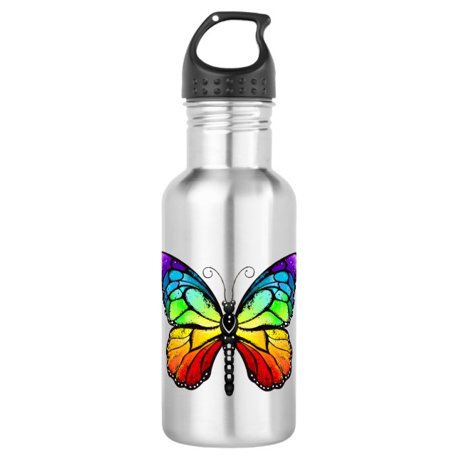 Botella De Agua Monarca de mariposa arcoiris (Anverso)