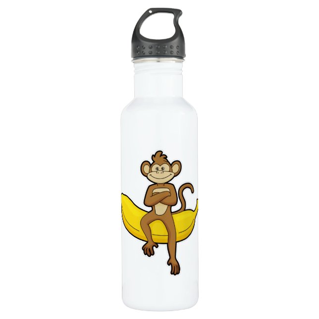 Botella De Agua Mono con banana (Anverso)