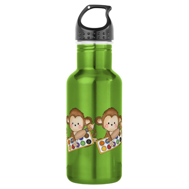 Botella De Agua Mono escolar personalizado (Anverso)