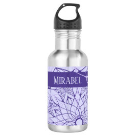 Botella de agua monocroma morada Mandala personali