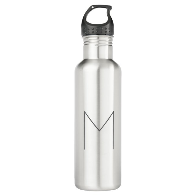 Botella De Agua Monogram Modern Simple Minimalist Plain (Anverso)