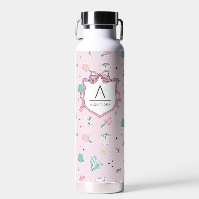 Botella De Agua Monogram Pickleball Gift for Her (Delantero)