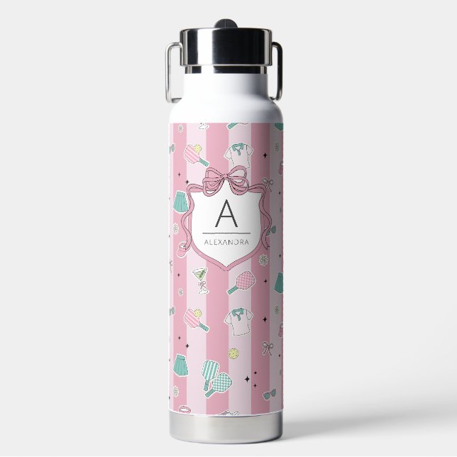 Botella De Agua Monogram Pickleball Gift for Her (Frente)