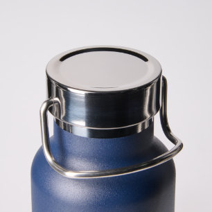 Botella De Agua Monograma azul de la marina