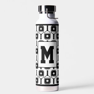 Botella De Agua Monograma blanco personalizado de bolas de pádel