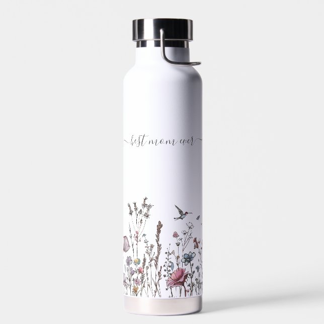 Botella De Agua Monograma de diseño personalizado de Moda de flore (Izquierdo)
