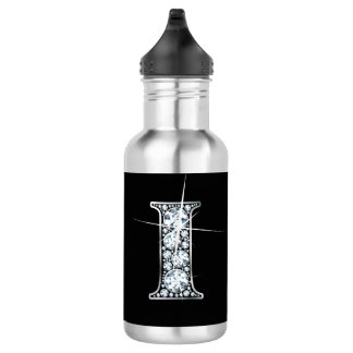 Botella De Agua Monograma de Faux-"Diamond"