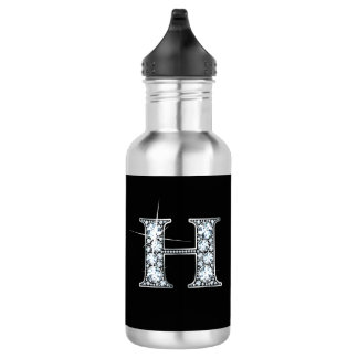 Botella De Agua Monograma de H Faux-"Diamond"