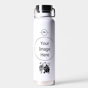 Botella De Agua Monograma de Hippo enojado