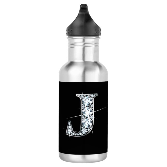 Botella De Agua Monograma de J Faux-"Diamond" (Derecha)