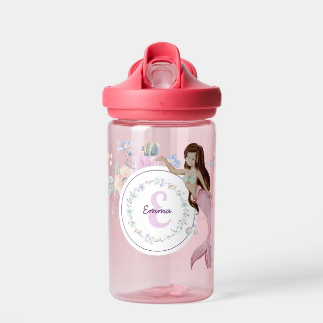 Botella De Agua Monograma de las sirenas caprichosas (Delante)