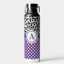 Botella De Agua Monograma de lunares y estampado de animales femen