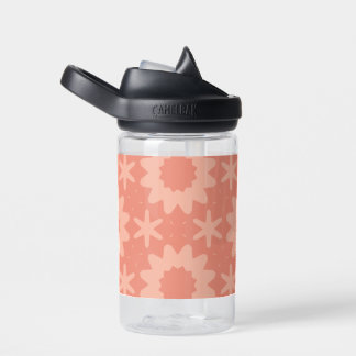 Botella De Agua monograma de melocotón rosa