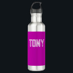 Botella De Agua Monograma de nombre personalizado magenta sólido<br><div class="desc">- Diseño sólido,  negrita y minimalista con nombre de personalizable,  tipo de letra,  tamaño de letra o color de fuente... ...  ¡Es muy divertido y juguetón!</div>