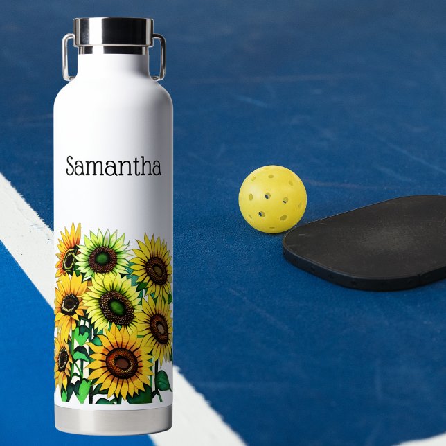 Botella De Agua Monograma del campo de los girasoles (Subido por el creador)