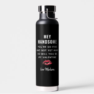 Botella De Agua Monograma del novedoso amigo Día de San Valentín