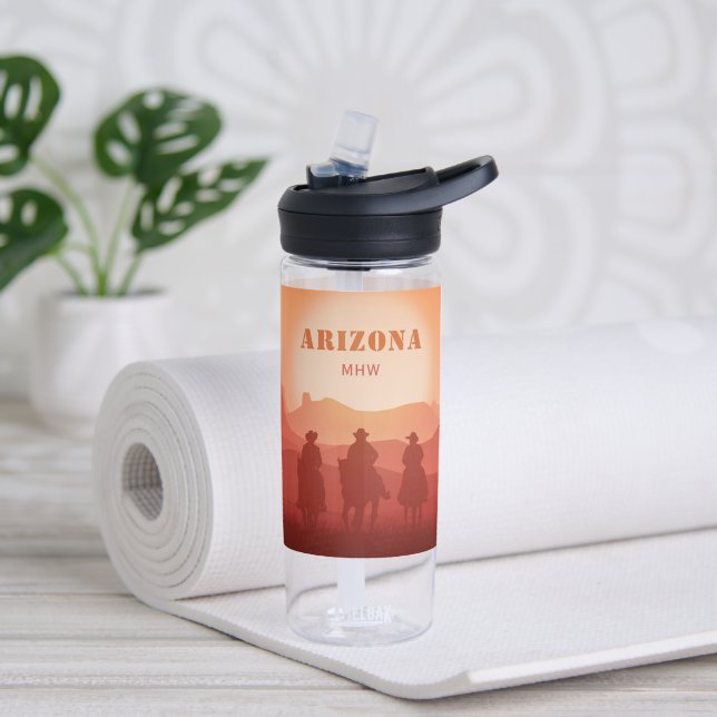 Botella De Agua Monograma del personalizado Arizona Sunset (Yoga)