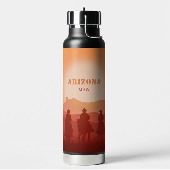 Botella De Agua Monograma del personalizado Arizona Sunset (Izquierda)