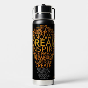 Botella De Agua Monograma del Personalizado de bombilla inspirador