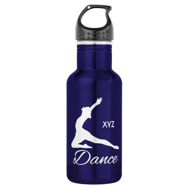 Botella De Agua Monograma del personalizado de la DANZA (Anverso)