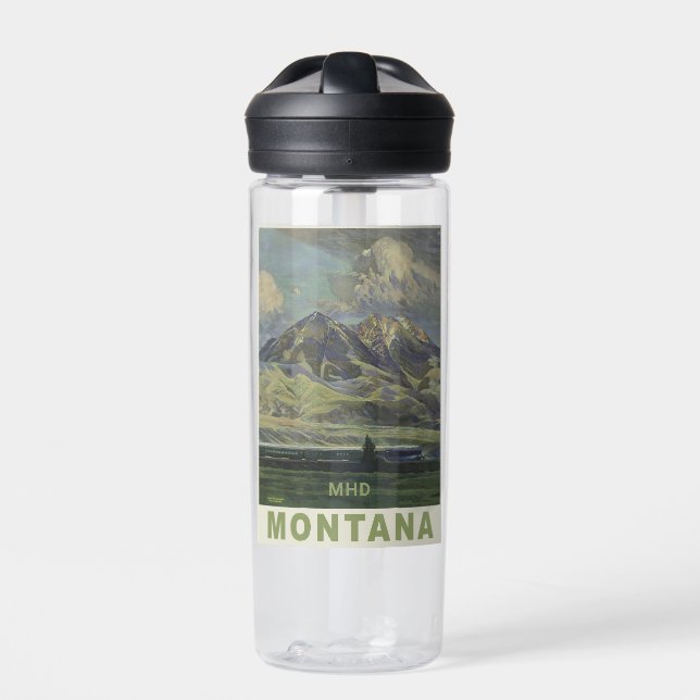 Botella De Agua Monograma del personalizado de viajes Montana Vint (Delante)