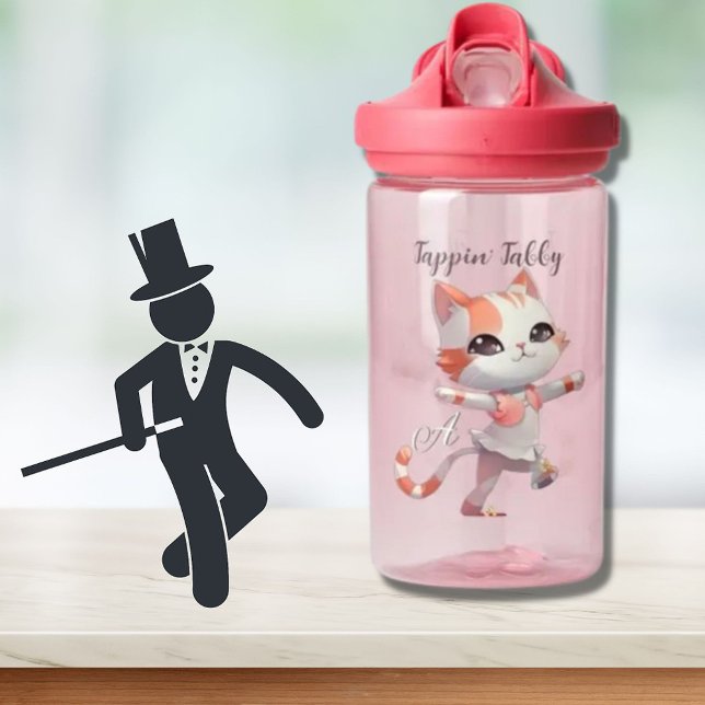 Botella De Agua Monograma del Personalizado del gato de Cuadros Ta (Subido por el creador)