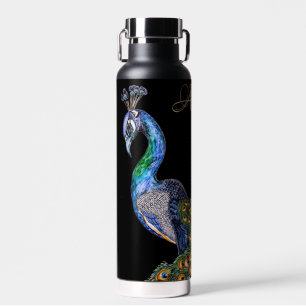 Botella De Agua Monograma elegante de acuarela