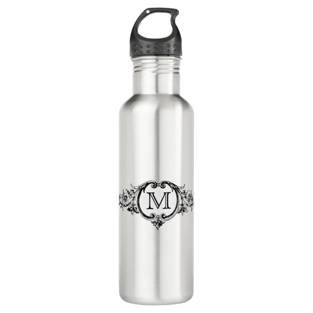 Botella De Agua Monograma enmarcado (Anverso)