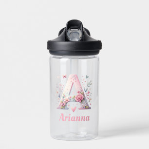 Botella De Agua Monograma floral a medida