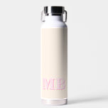 Botella De Agua Monograma inicial minimalista moderno<br><div class="desc">Botella de agua del Monograma Inicial Minimalista Azul de la Marina. Crea tu propia botella de agua personalizada con el nombre inicial del personalizado.</div>