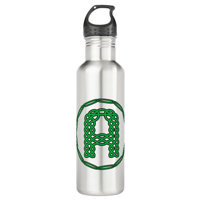 Botella De Agua Monograma Letra Inicial A En Estilo Celular (Anverso)