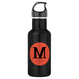 Botella De Agua Monograma mínimo de atardecer