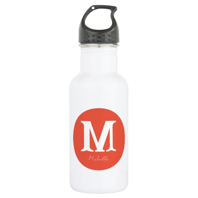 Botella De Agua Monograma mínimo de atardecer (Anverso)