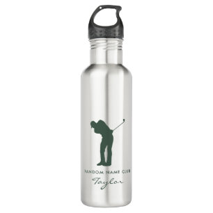 Botella De Agua Monograma Moderno Sage Green Club Personalizado Sw