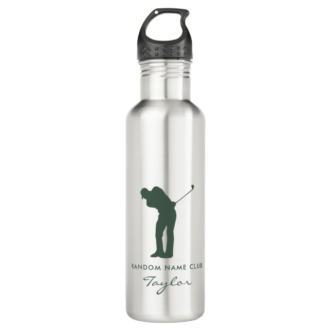 Botella De Agua Monograma Moderno Sage Green Club Personalizado Sw (Anverso)