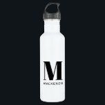 Botella De Agua Monograma Nombre inicial simple<br><div class="desc">Moderna tipografía minimalista monograma diseño inicial de nombre que se puede cambiar para personalizar.</div>