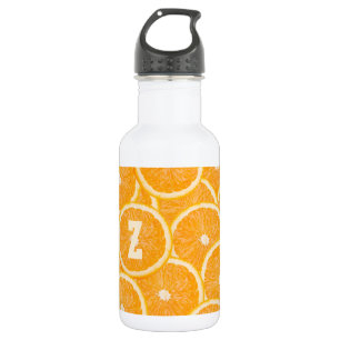 Botella De Agua Monograma personalizado de naranjas