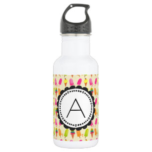 Botella De Agua Monograma personalizado del helado de pipetas