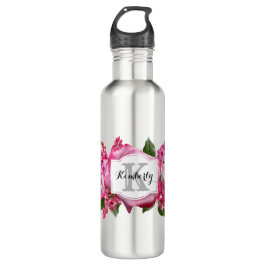 Botella De Agua Monograma personalizado - Floral