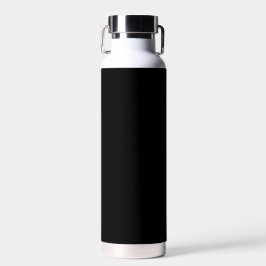 Botella De Agua Monograma personalizado, moderno blanco y negro
