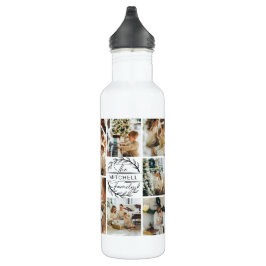Botella De Agua Monograma personalizado moderno y fuente de Collag
