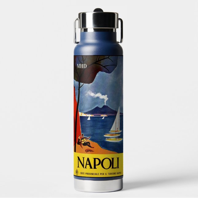Botella De Agua Monograma personalizado Napoli (Nápoles) (Frente)