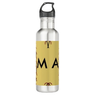 Botella De Agua Monograma simple añada su letra de nombre man mini