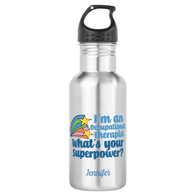 Botella De Agua Monograma superocupacional de terapia (Anverso)